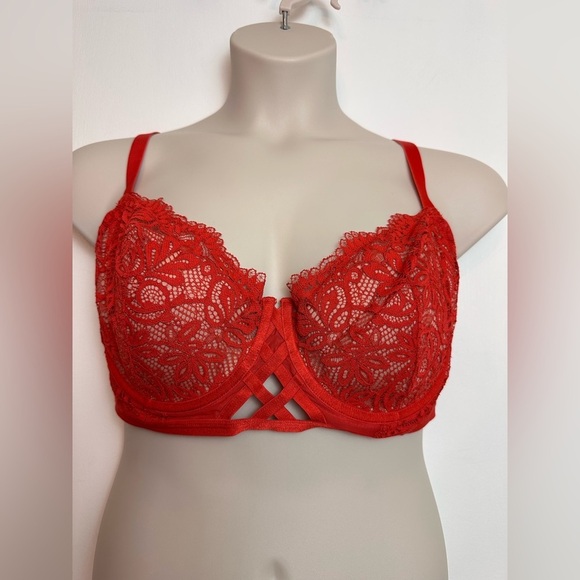 Adore Me Red Diara Contou Intimates Bra 42D #1596 - Picture 1 of 8